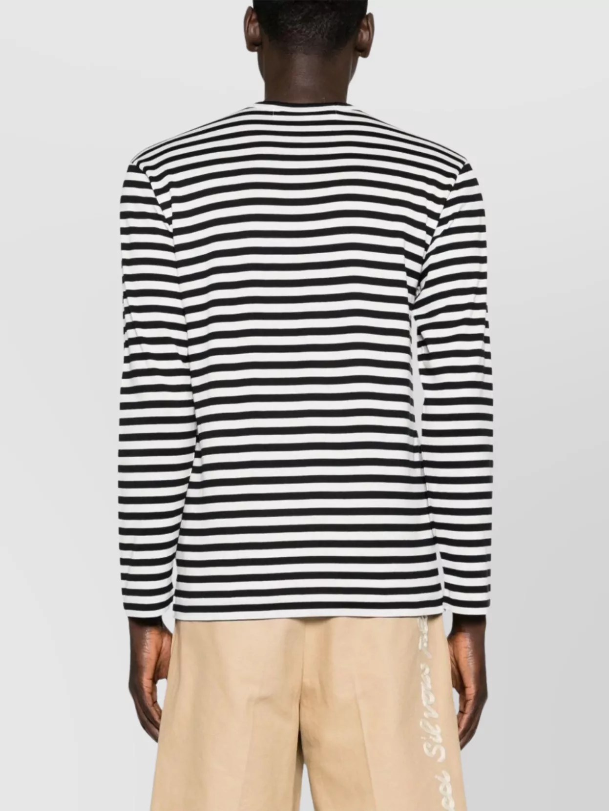 Comme Des Garçons Play Heart-patch Striped Cotton T-shirt