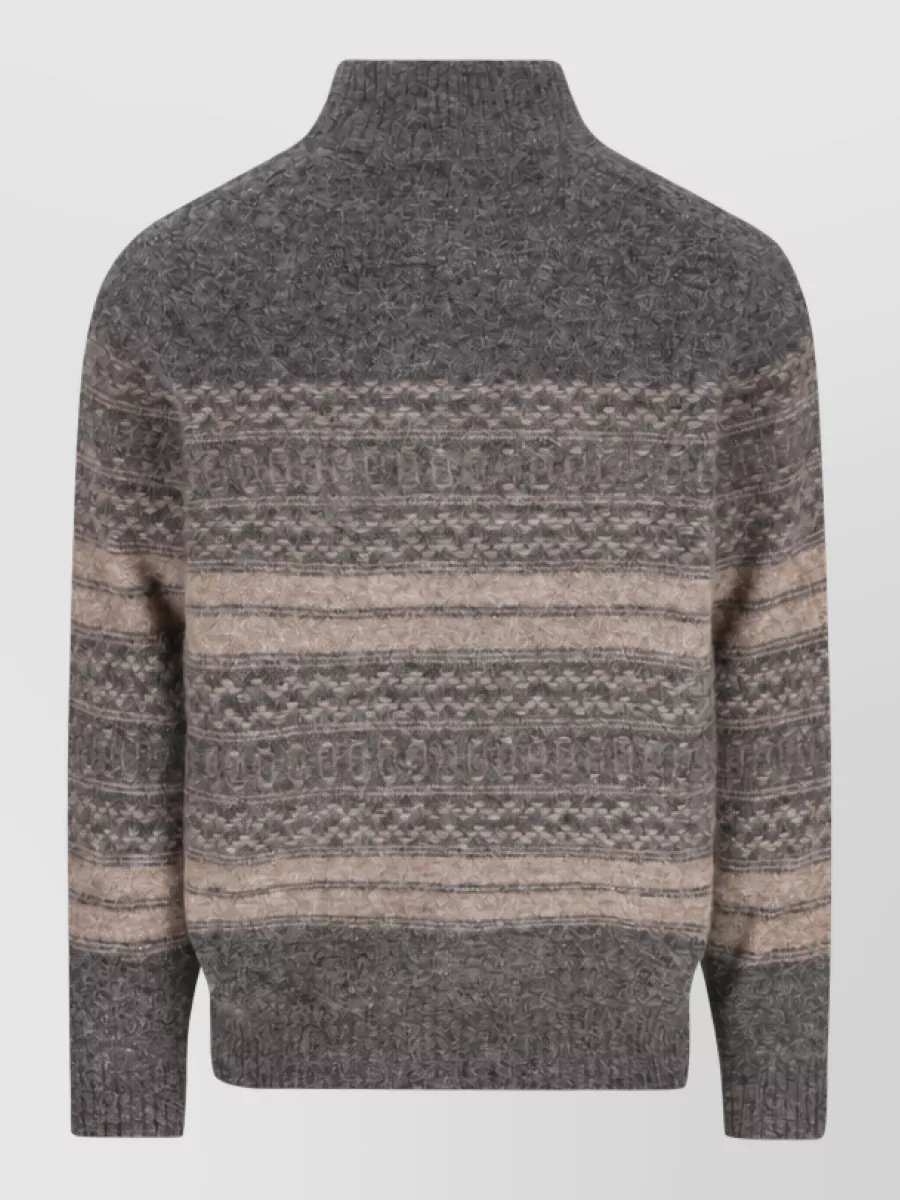 Brunello Cucinelli Alpaca Blend Jacquard Zip-Up Cardigan