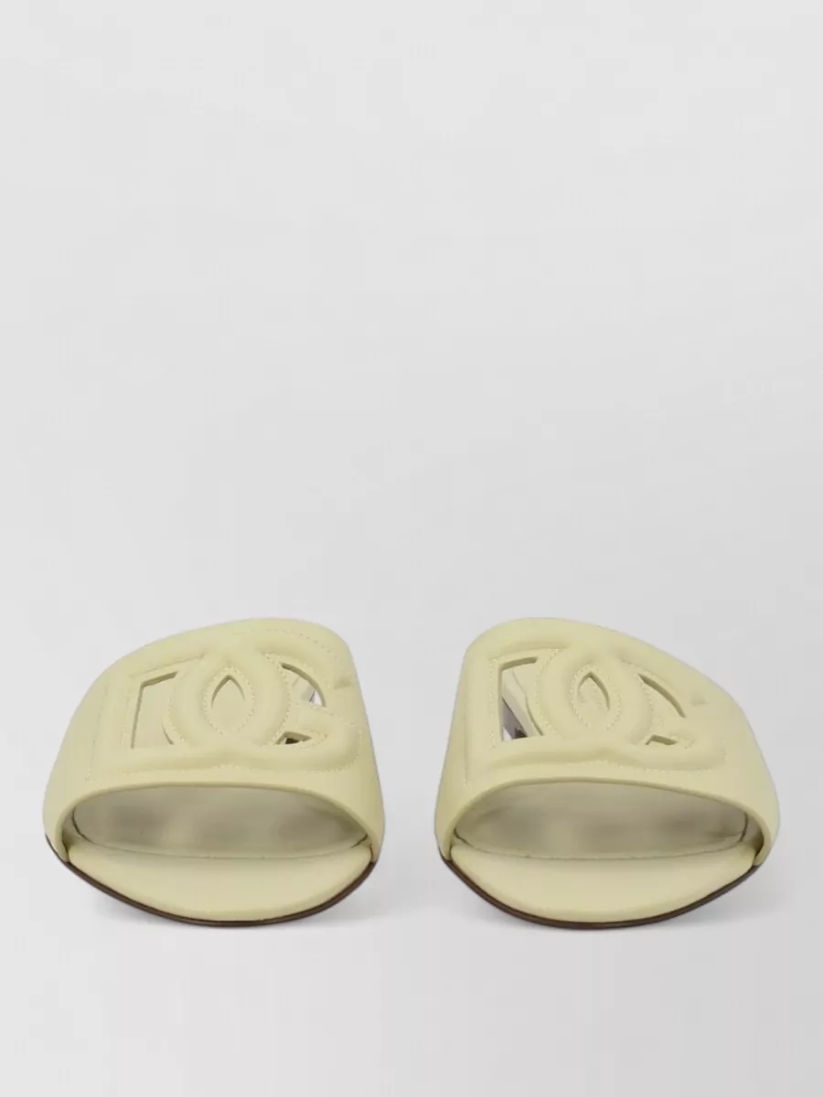 Dolce&Gabbana Logo Leather Flat Slides