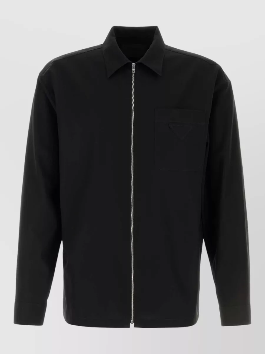 Prada cotton long-sleeve shirt jacket