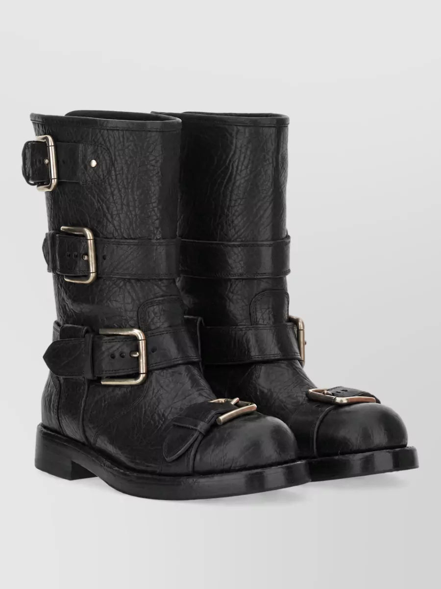 Dolce&Gabbana Leather Buckled Boots