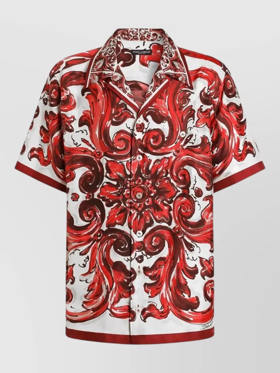 Dolce&Gabbana silk printed short-sleeve shirt