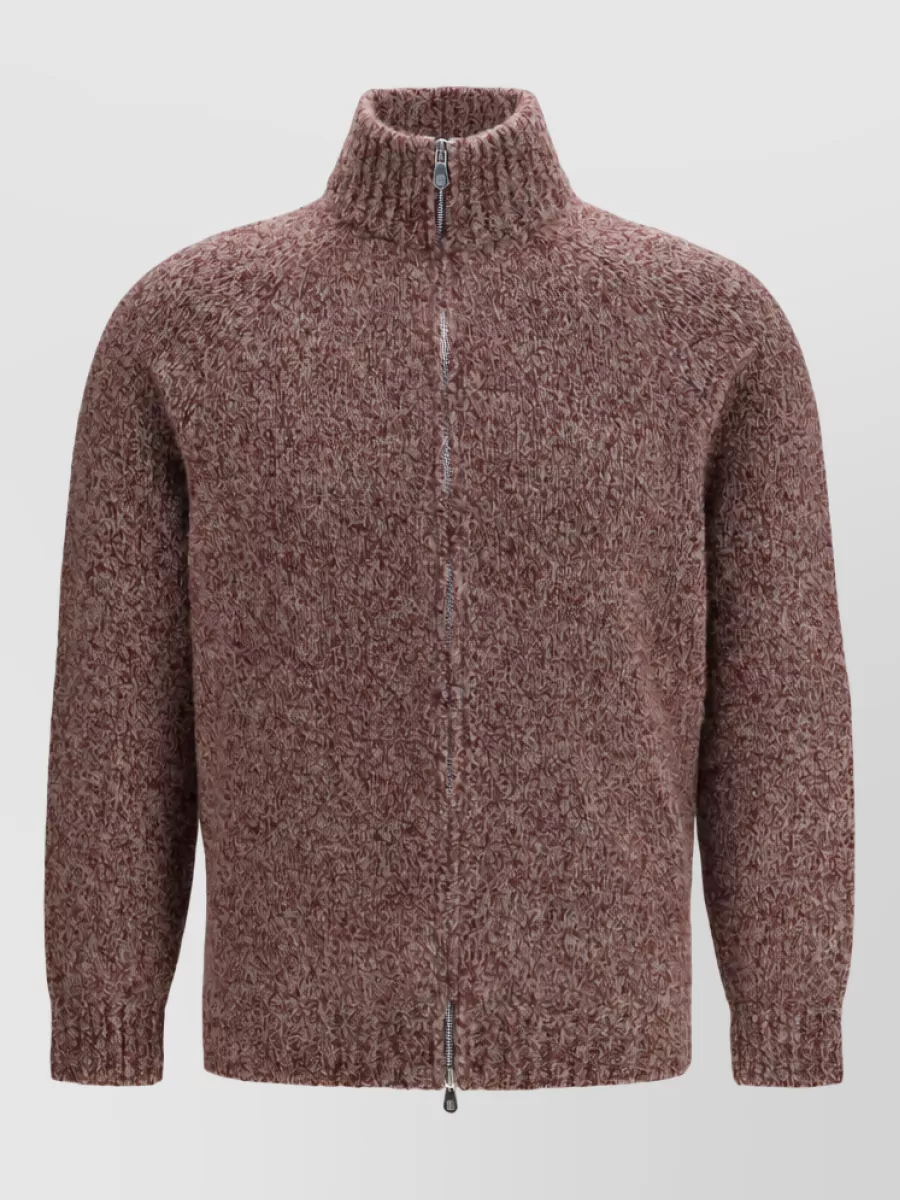 Brunello Cucinelli cashmere silk wool zip cardigan