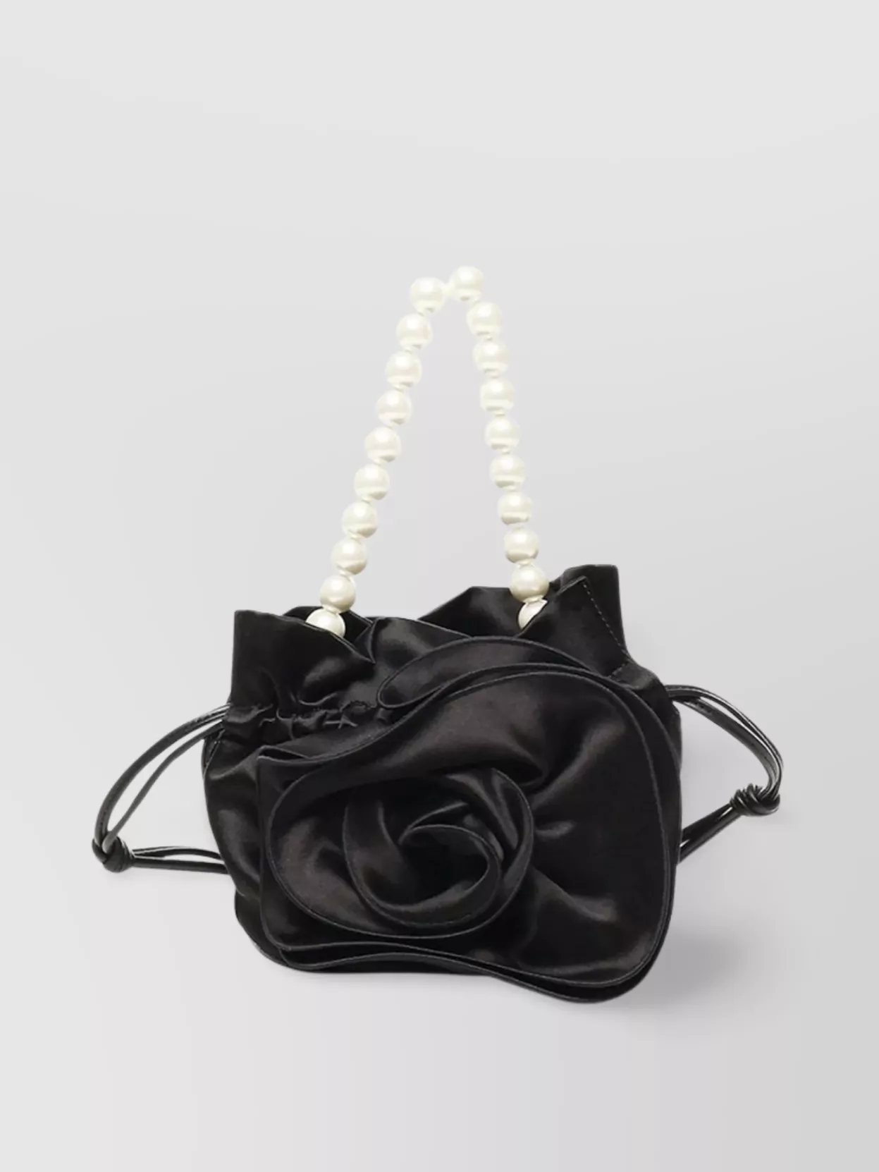 Magda Butrym Pearl Satin Rose Bucket Bag