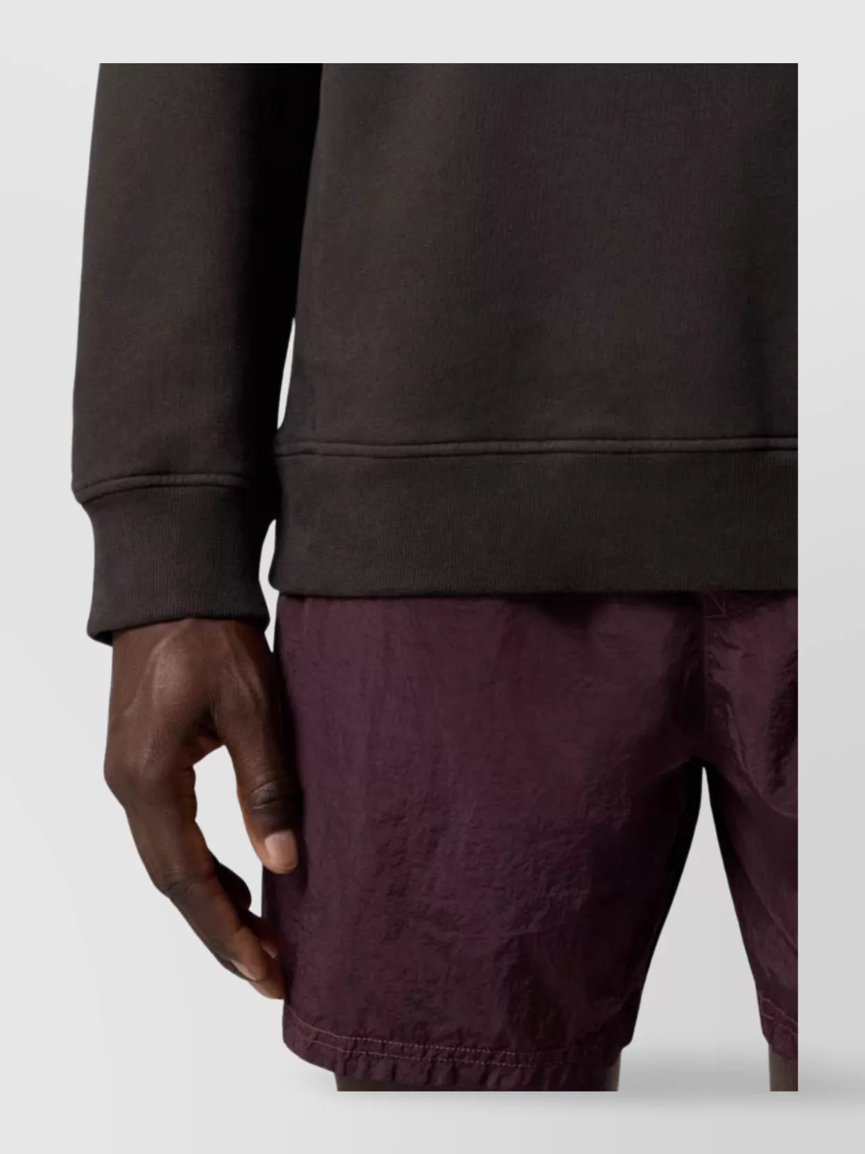 Stone Island Black Organic Cotton Diagonal Fleece Old Effect Sweatshirt In Black