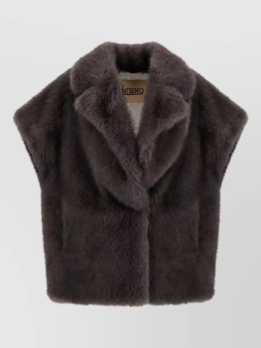 Herno Short-sleeve faux fur coat