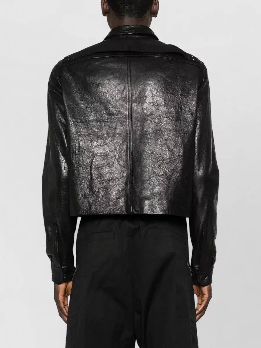 Rick Owens Alice Tour Shirt Jacket Straight Collar Zip Pockets