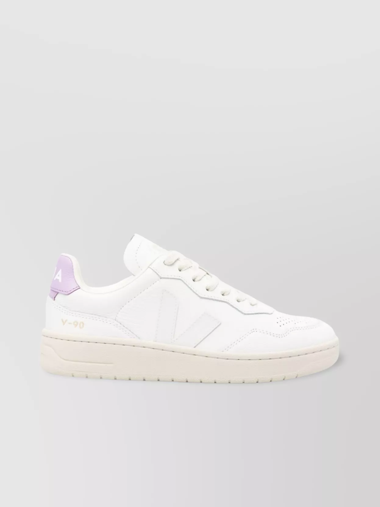 Veja Leather Sneakers With Rubber Sole And Contrasting Heel