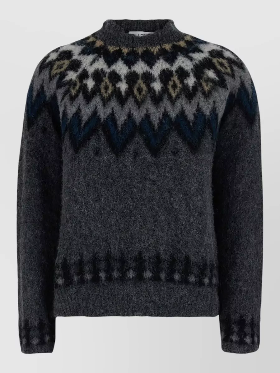 Jucca alpaca wool fair isle crew neck long-sleeve jumper