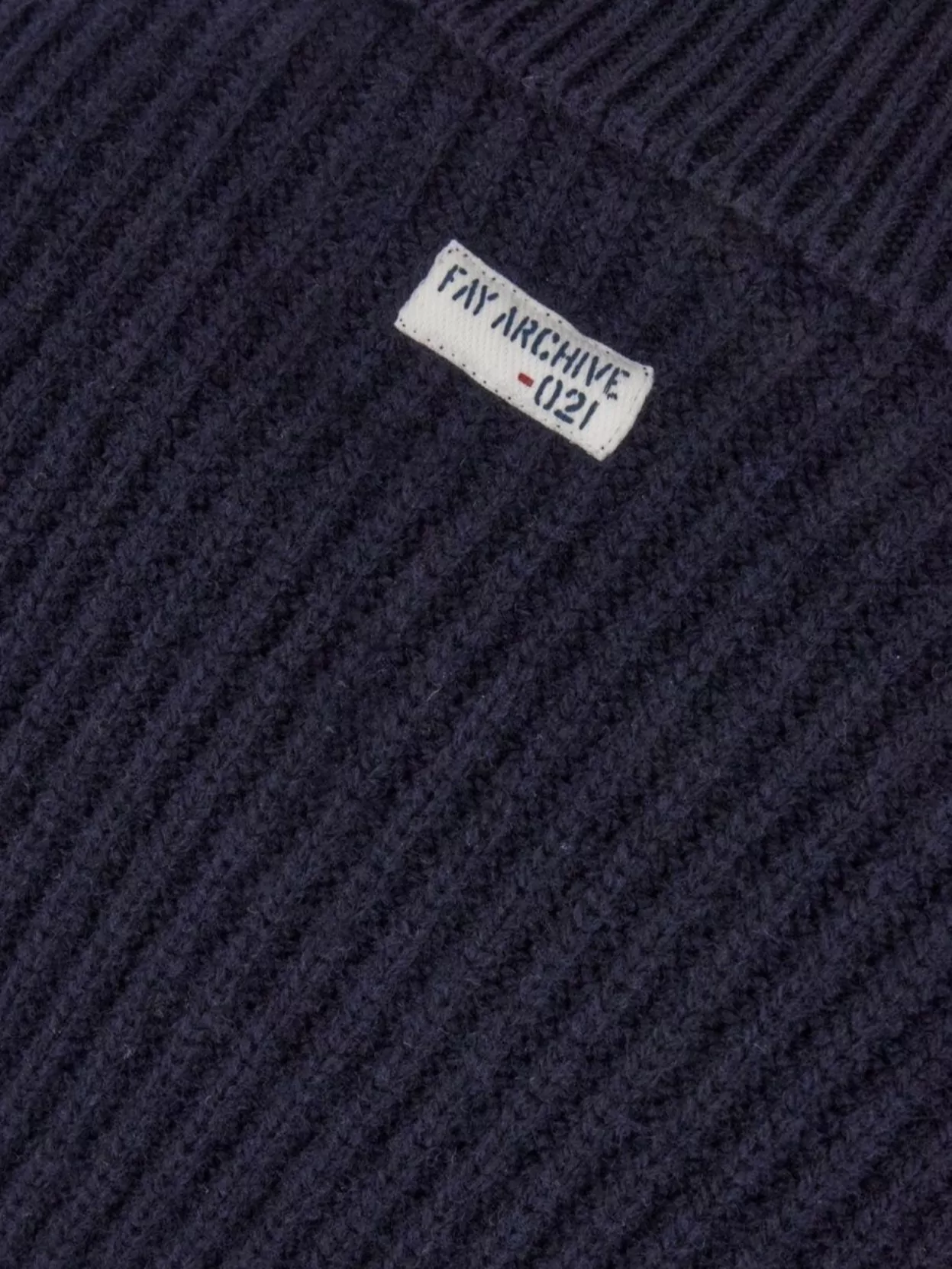 Fay Midnight Wool Turtleneck Sweater With Ribbed Cuffs