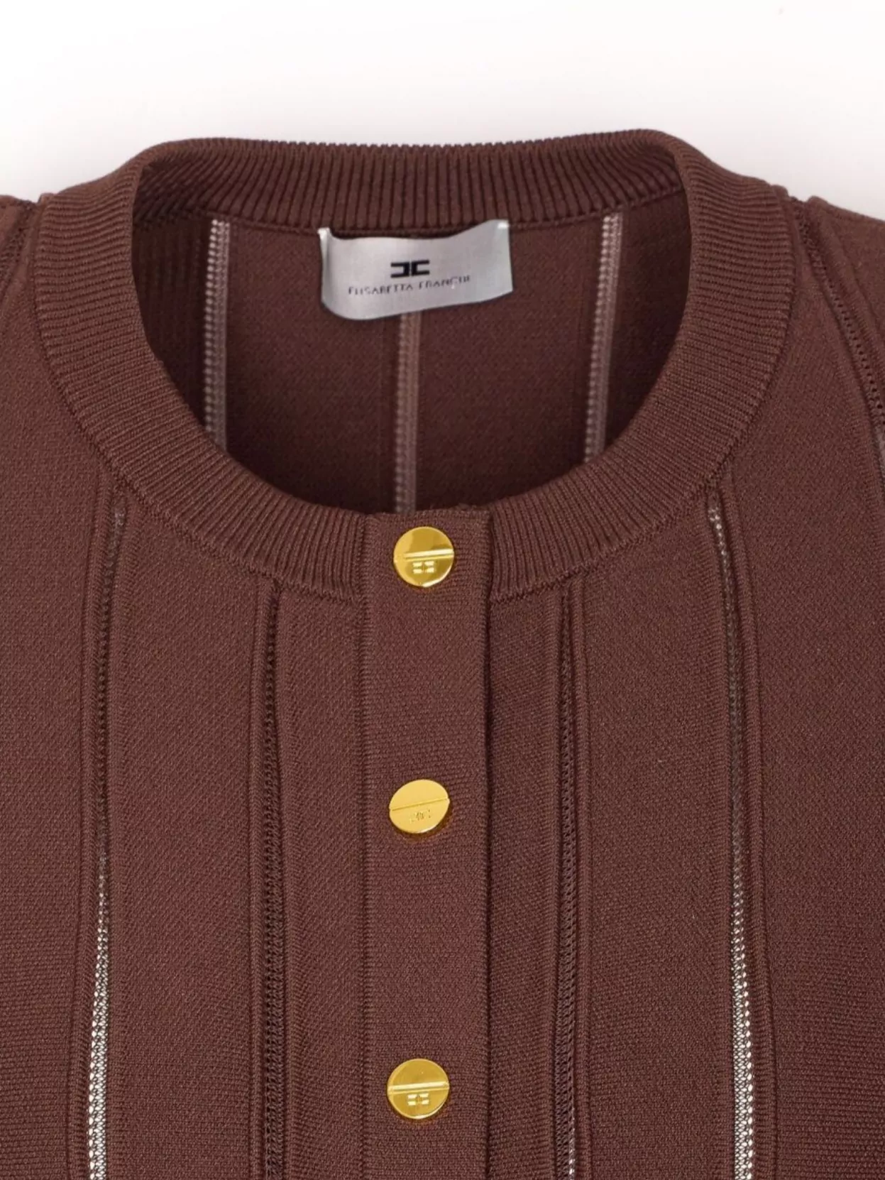 Elisabetta Franchi Knitwear Sweater With Gold Button Detailing