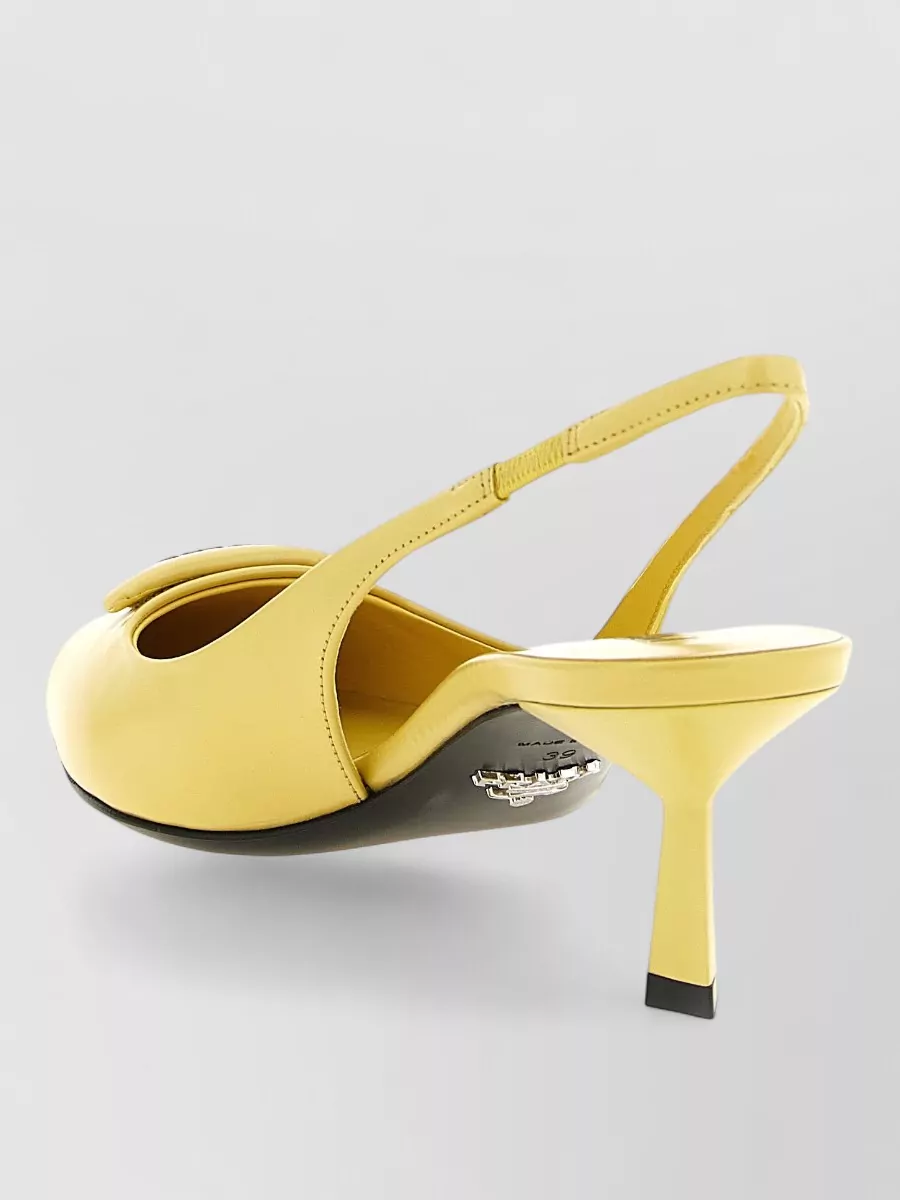 Prada Leather Triangle Logo Slingback Pumps