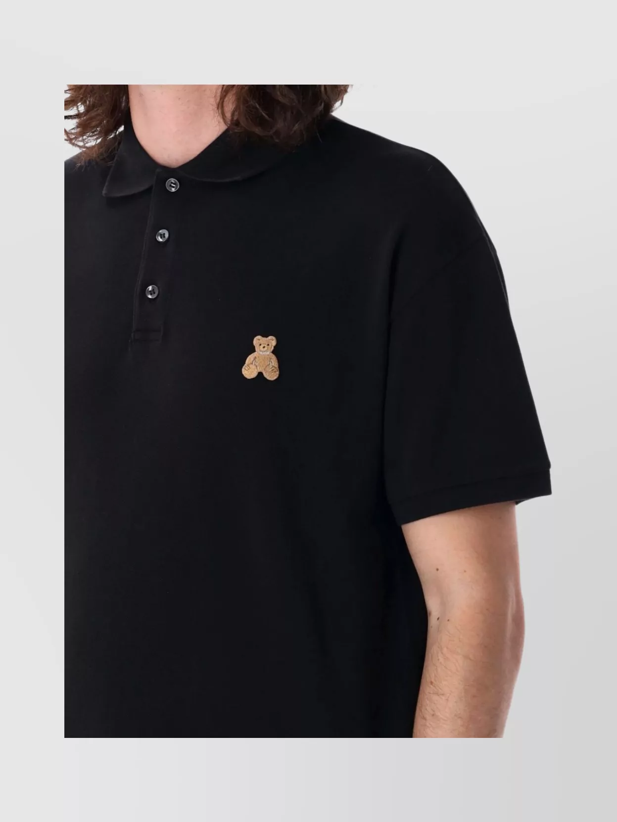 Palm Angels Bear In Mind Polo Shirt In Black