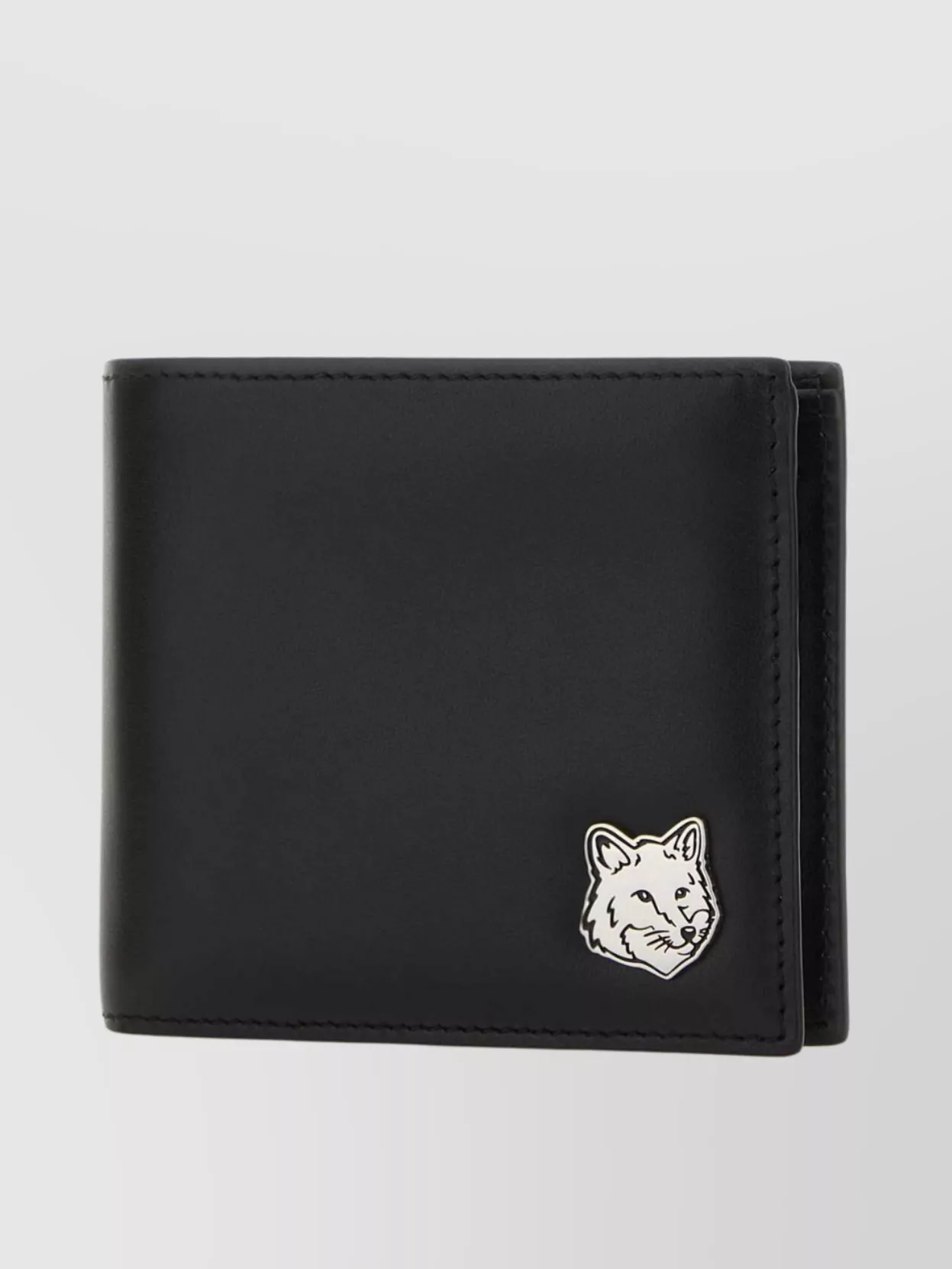 Shop Maison Kitsuné Leather Bifold Wallet Flap