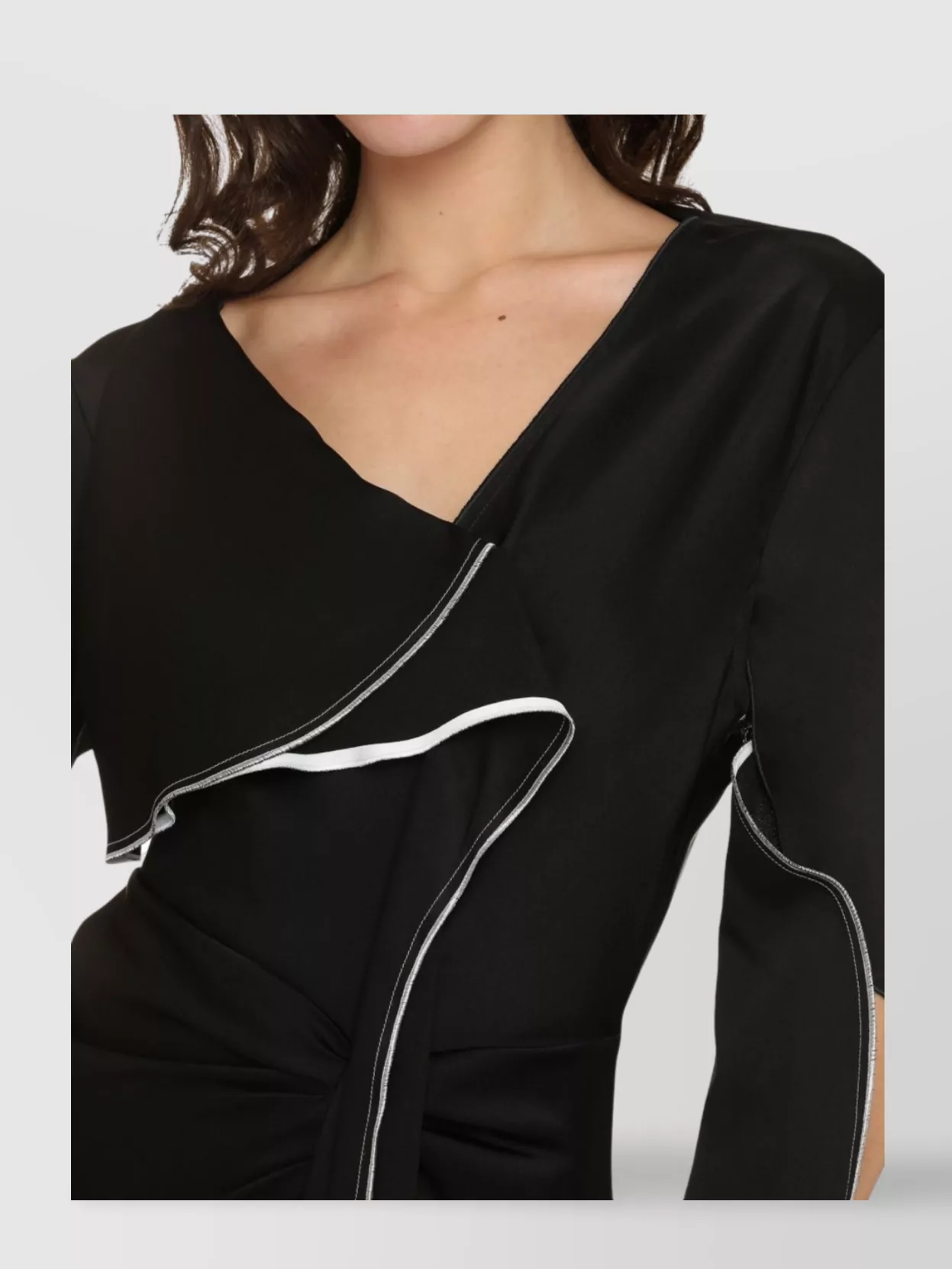 Victoria Beckham Two-tone Draped Crepe-satin Dress