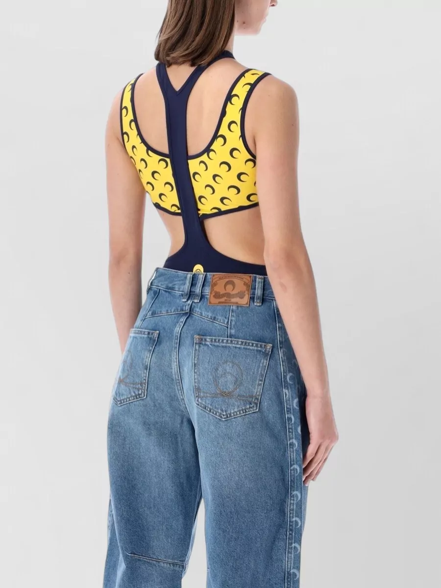 Marine Serre Cutout One-Piece Swimsuit