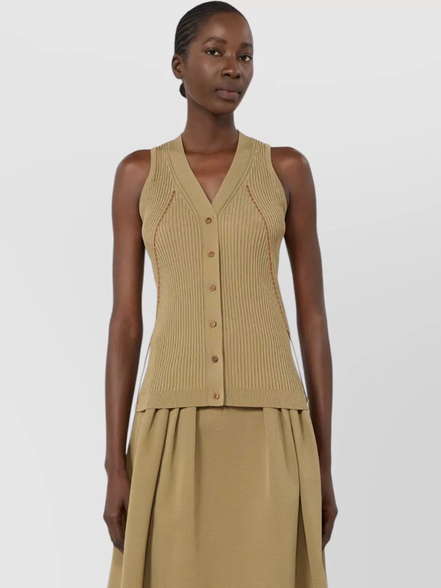 Max Mara Ribbed V-Neck Vest