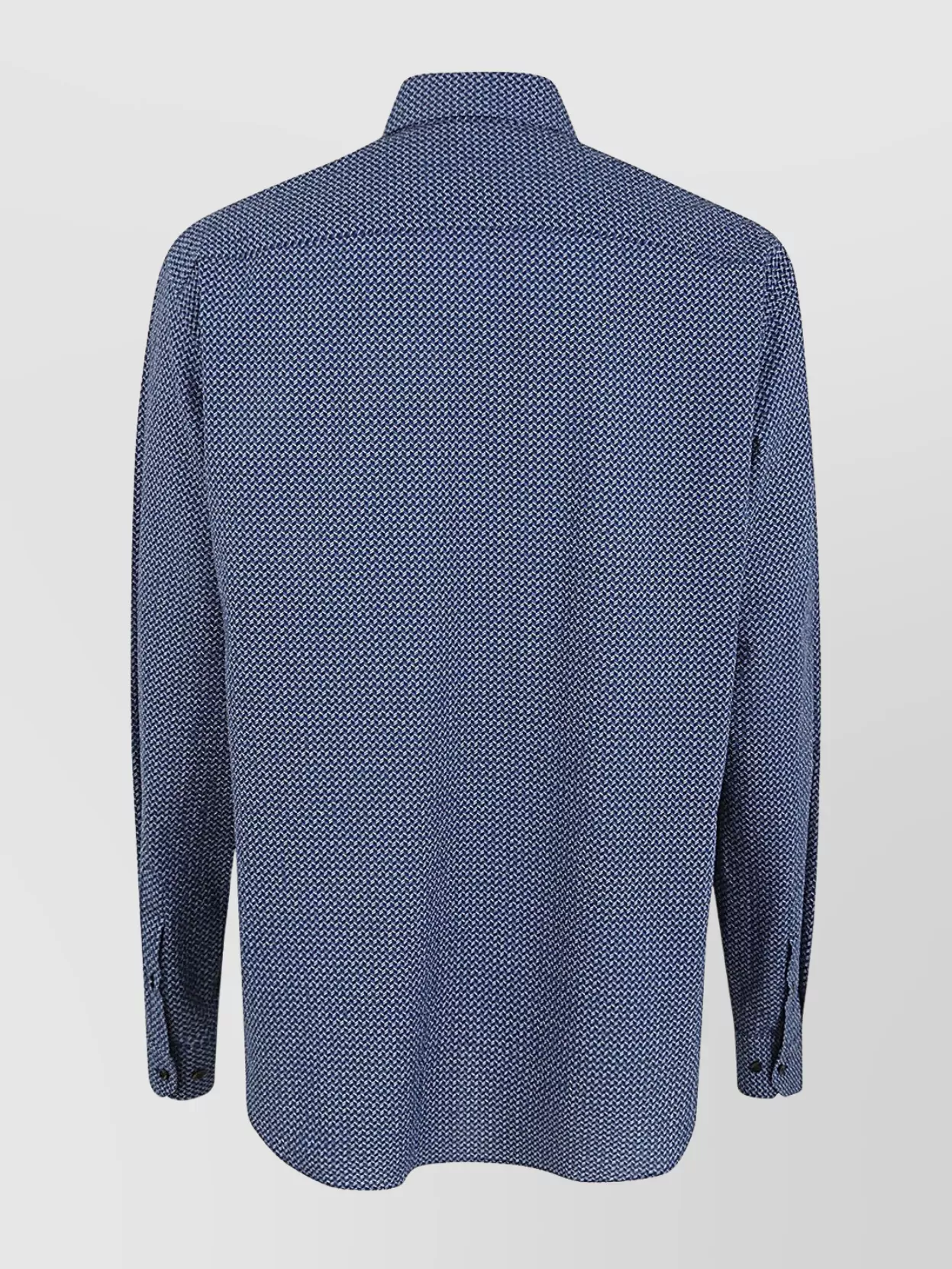 Giorgio Armani Fantasy Shirt With Button Cuffs And Long Sleeves In Blue