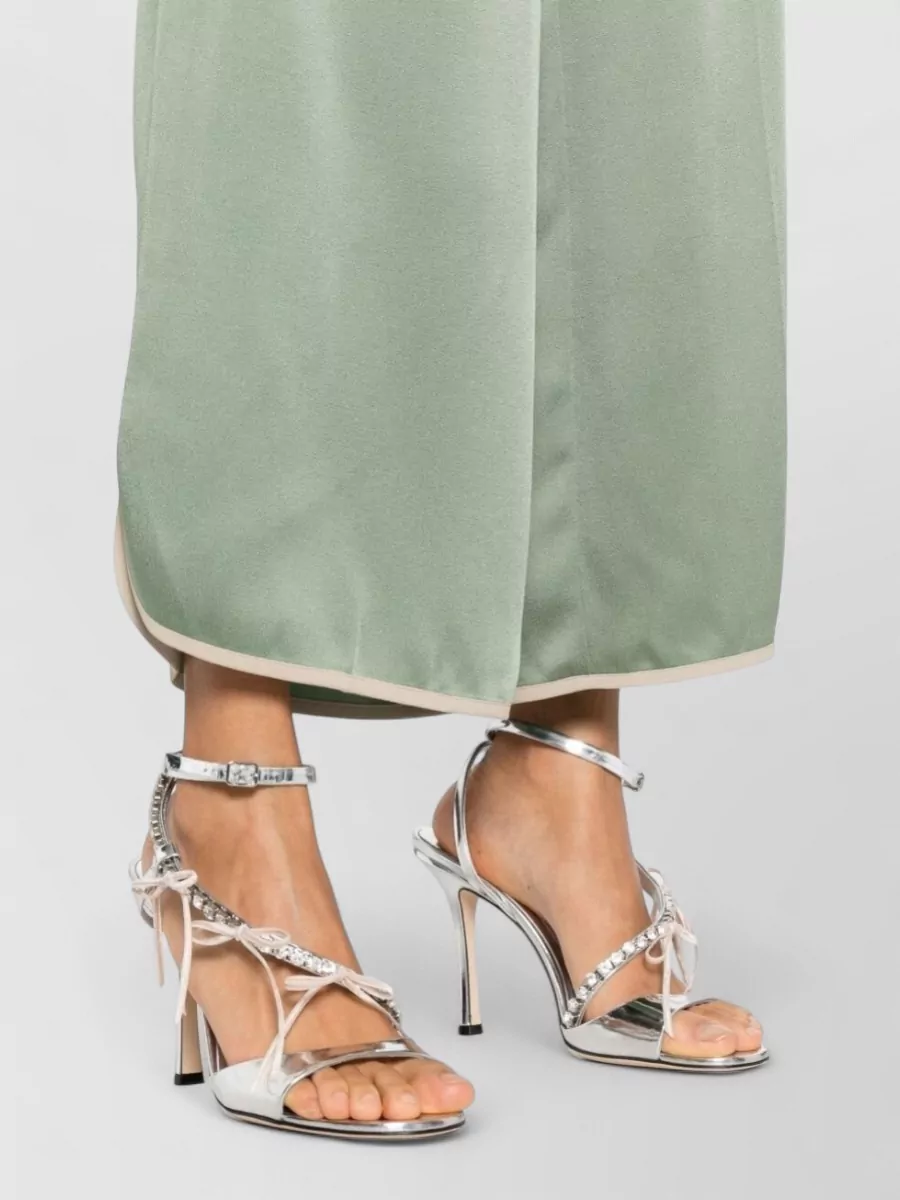 Forte Forte Satin Stripe Wide Leg Pleated Trousers