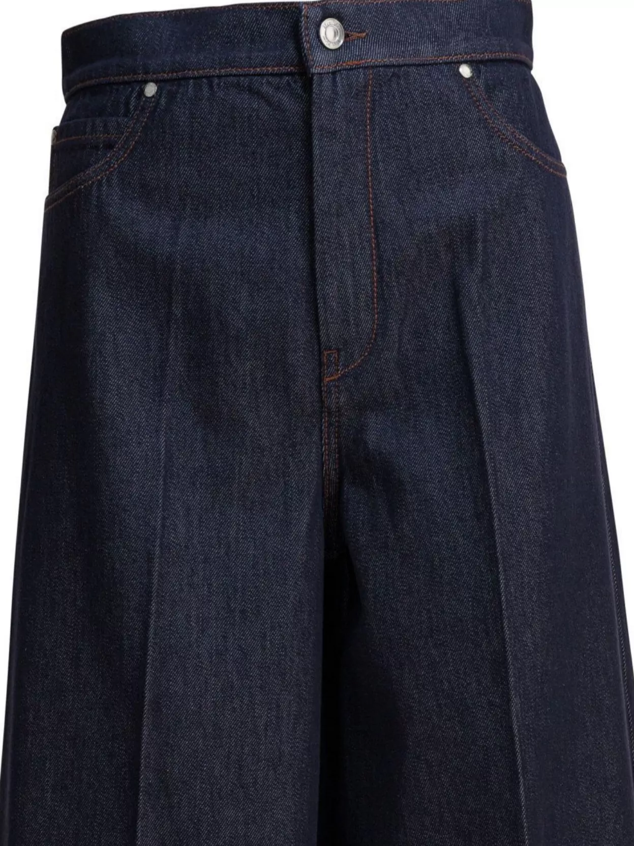 Max Mara Wide Leg Denim Trousers Featuring Pockets In Blue