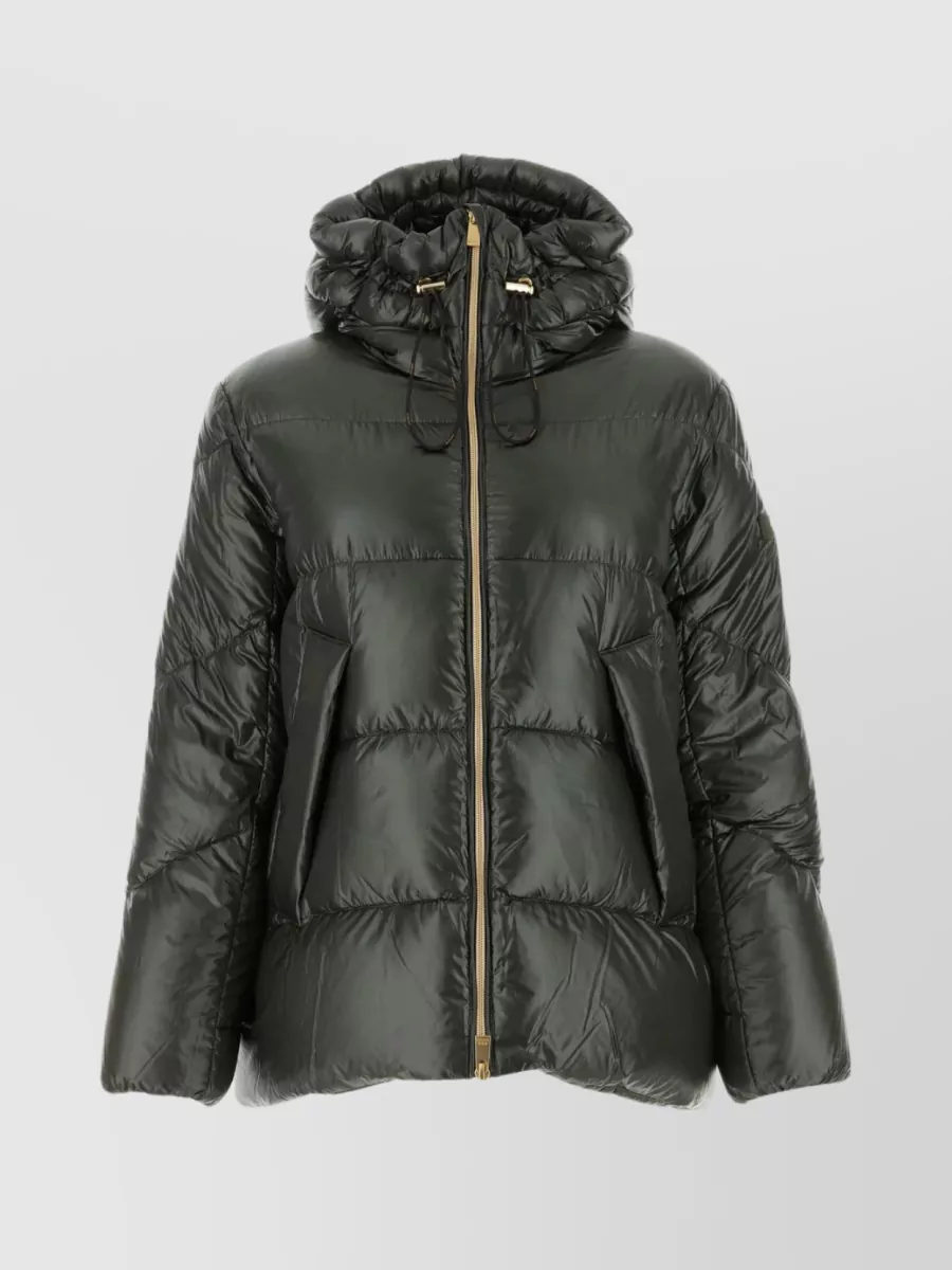 Shop Tatras Hooded Quilted Down Jacket In Khaki