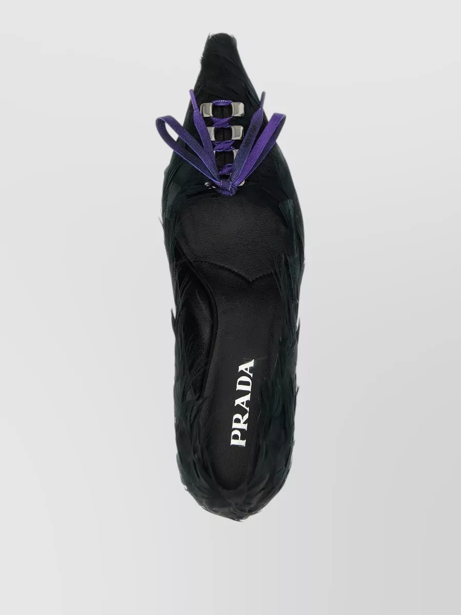 Prada Embellished Satin Pumps