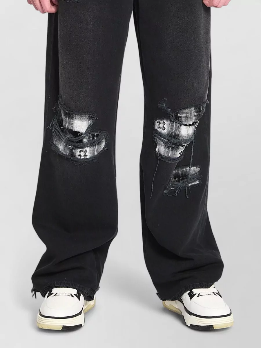 Amiri Denim Mid-Rise Wide-Leg Jeans