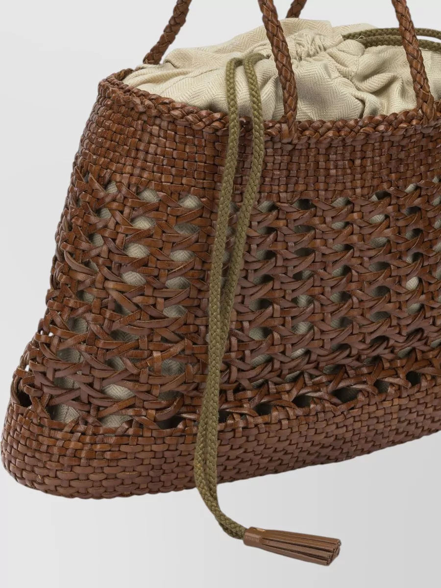 Dragon Diffusion Medium Leather Woven Tote Bag