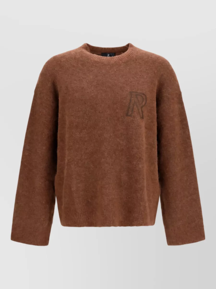 Represent alpaca-blend relaxed-fit logo-knit crew-neck jumper