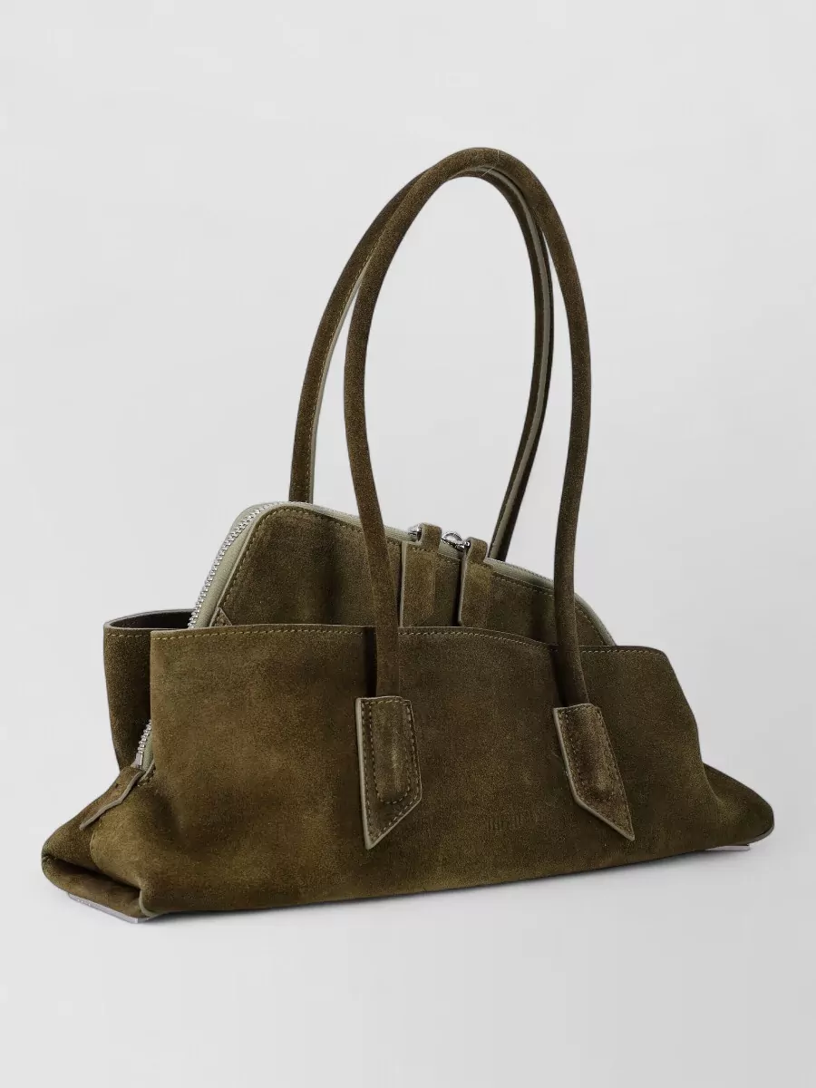 The Attico Passegiata Small Sculptural Suede Tote Bag