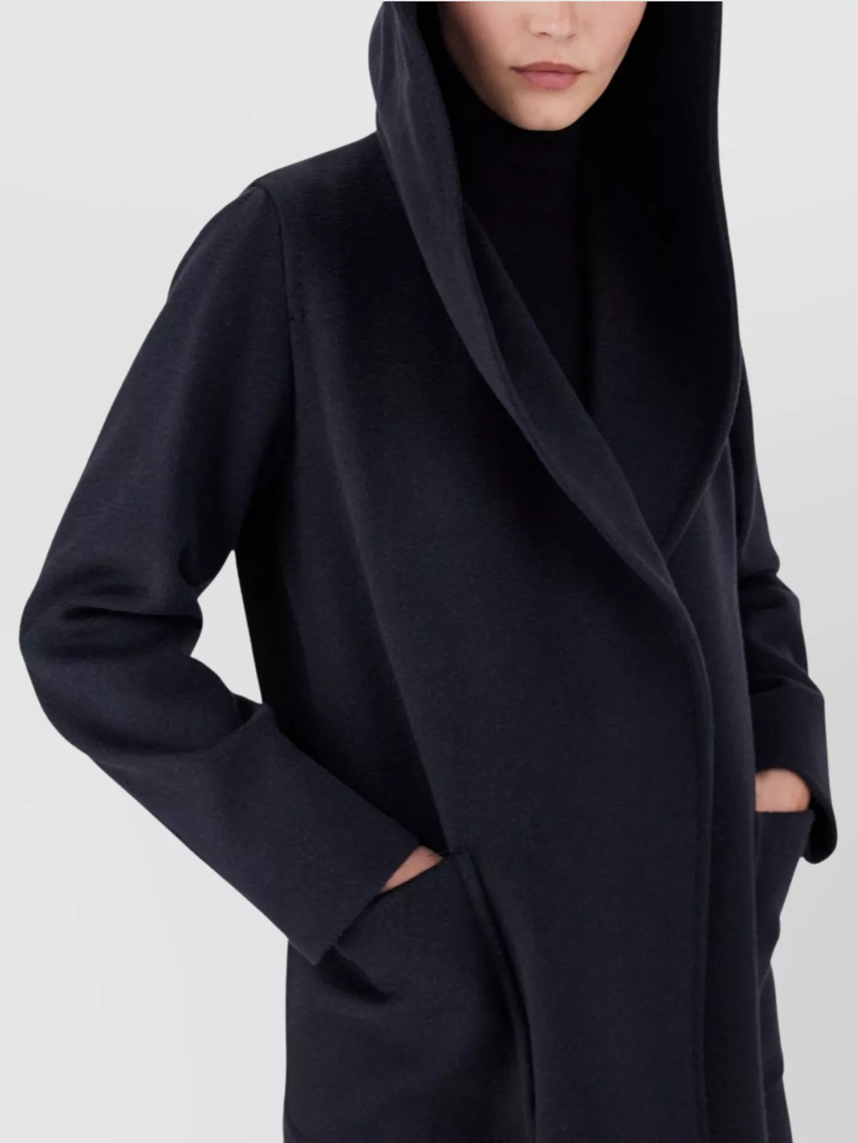 Max Mara Camel Wool Hooded Wrap Coat
