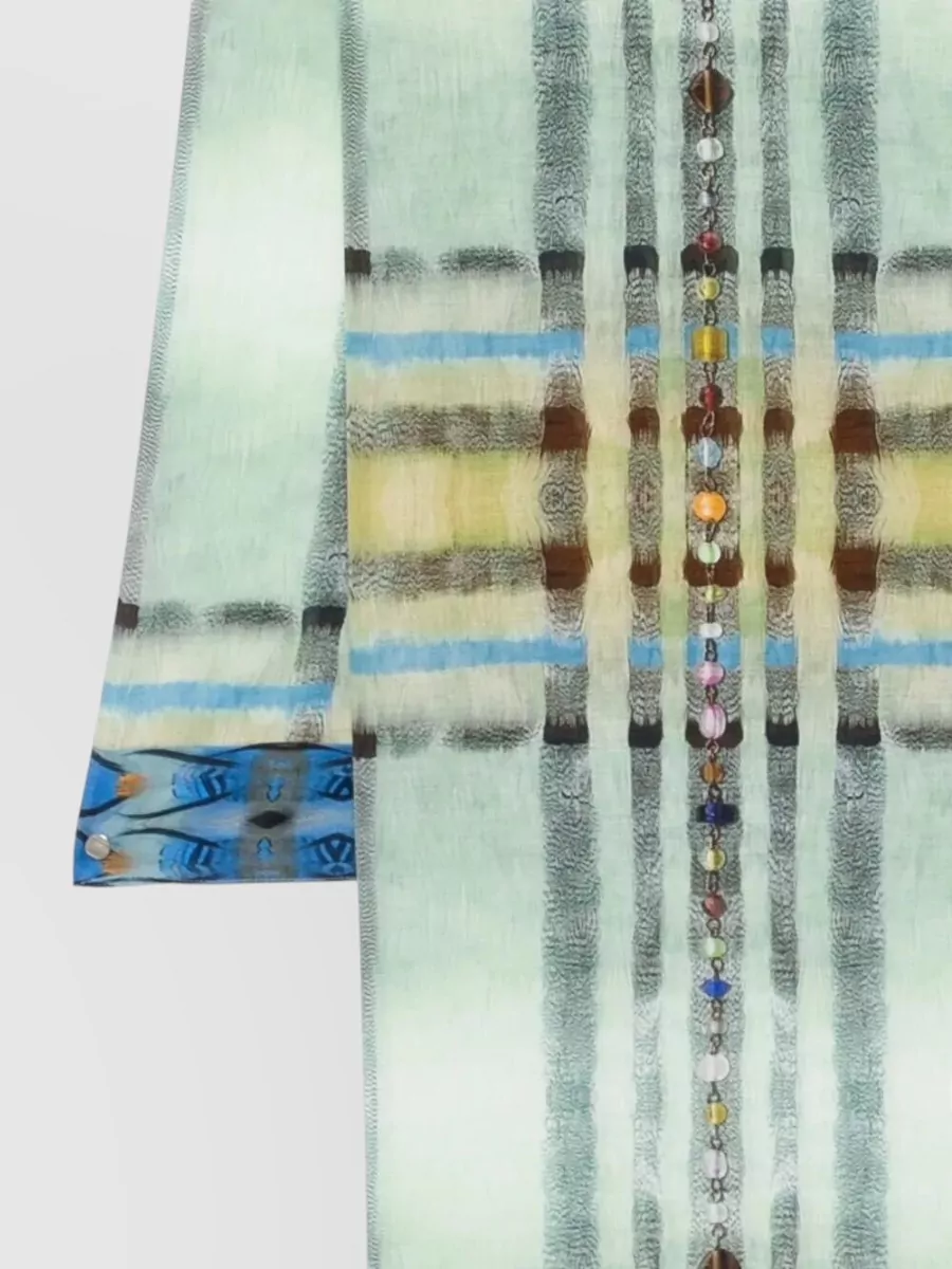 Pierre Louise Mascia Hawnbci Beaded Scarf Rectangular Lightweight