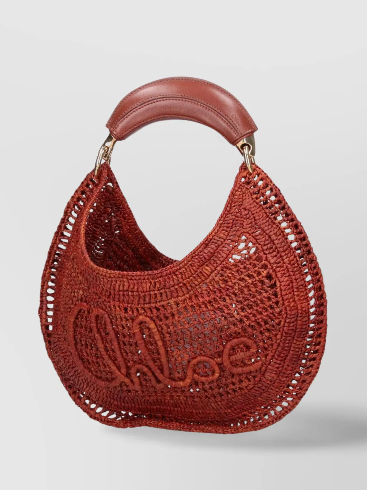 Chloé Crochet Mini Bag With Top Handle And Metal Hardware