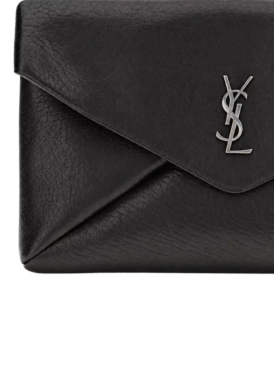 Saint Laurent Leather Envelope Clutch Bag