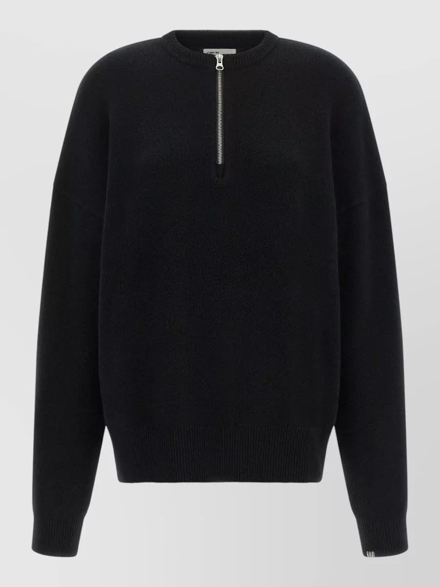 Extreme Cashmere cashmere oversized ribbed half zip sweater
