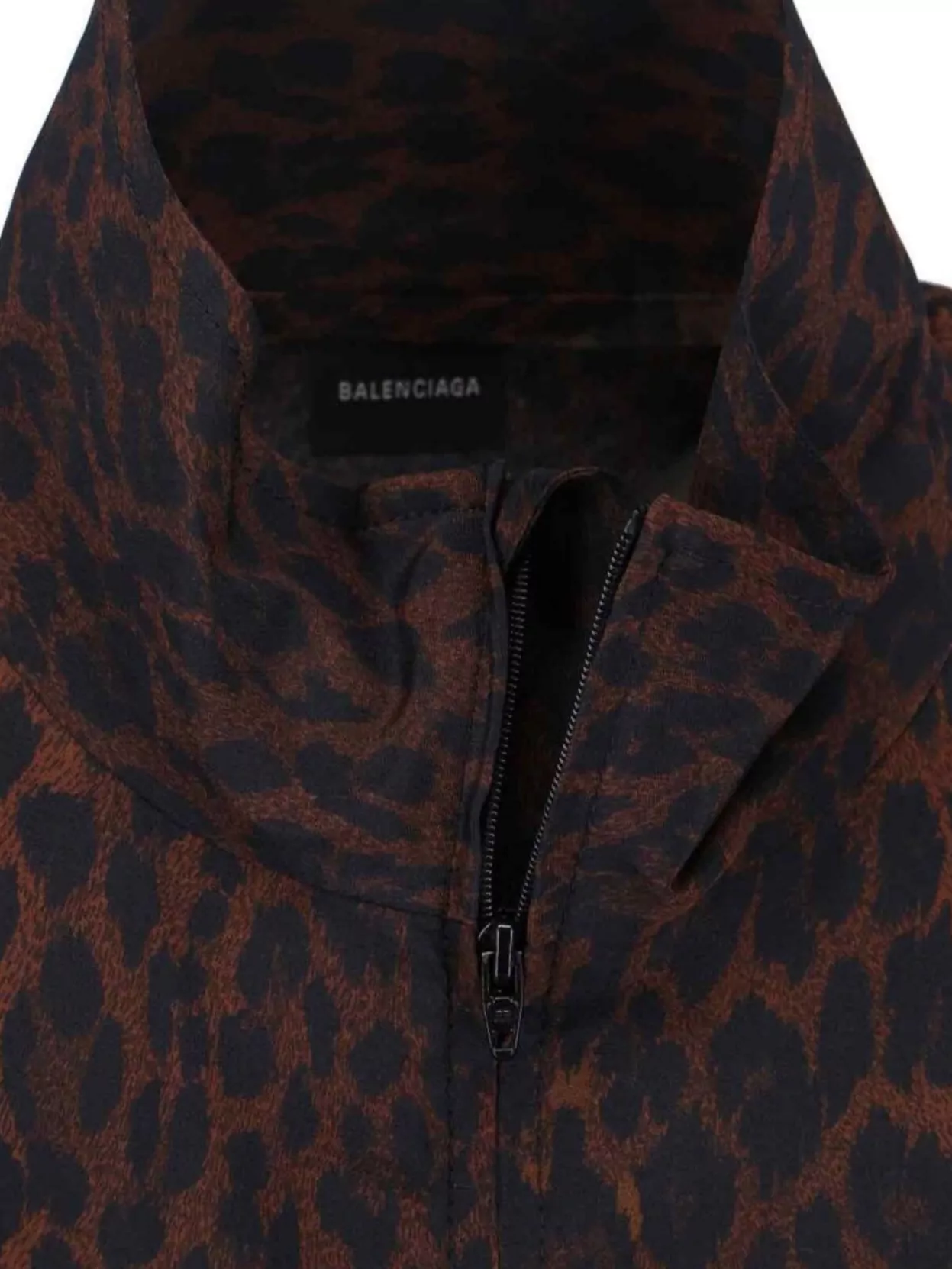 Balenciaga Animal Print Jacket High Collar