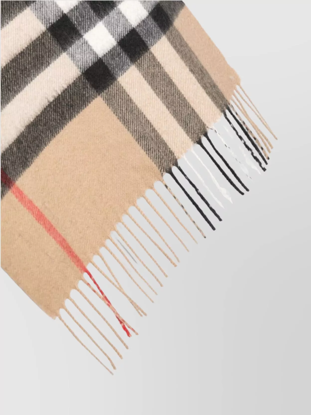 Burberry Soft Checked Cashmere Scarf With Fringed Edges