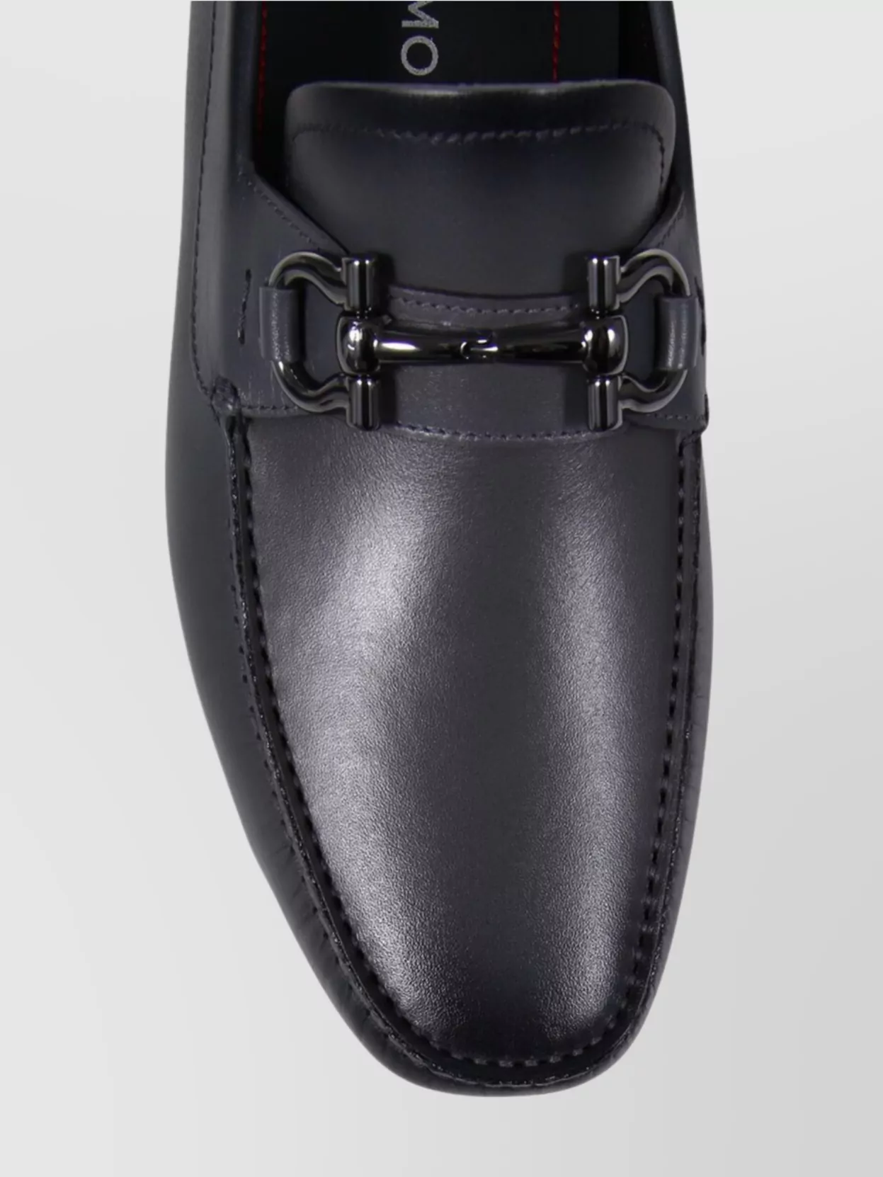 Ferragamo Paris Round Toe Loafer With Metallic Buckle