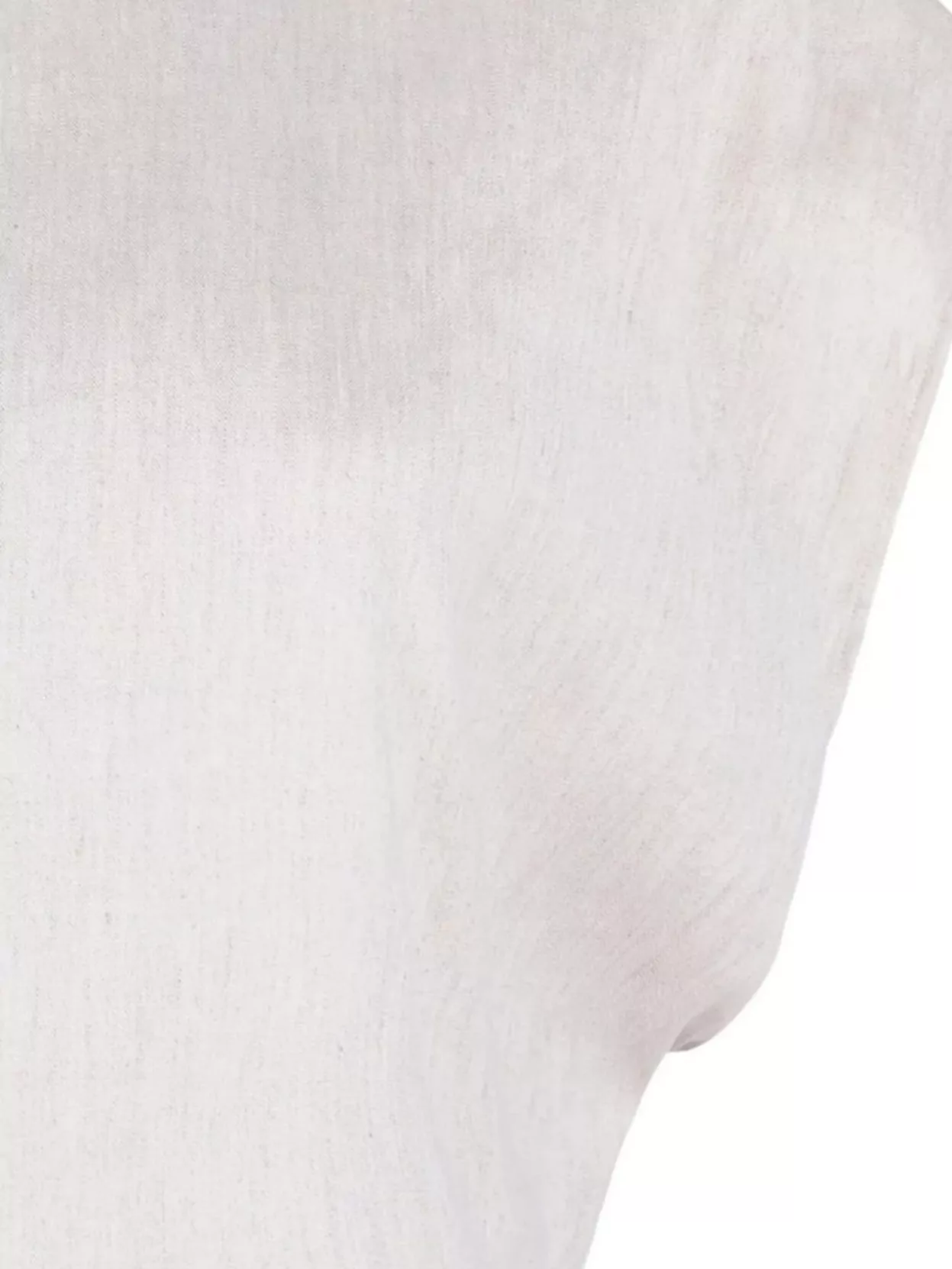 Calvin Klein Linen Top Cap Sleeves Keyhole Back
