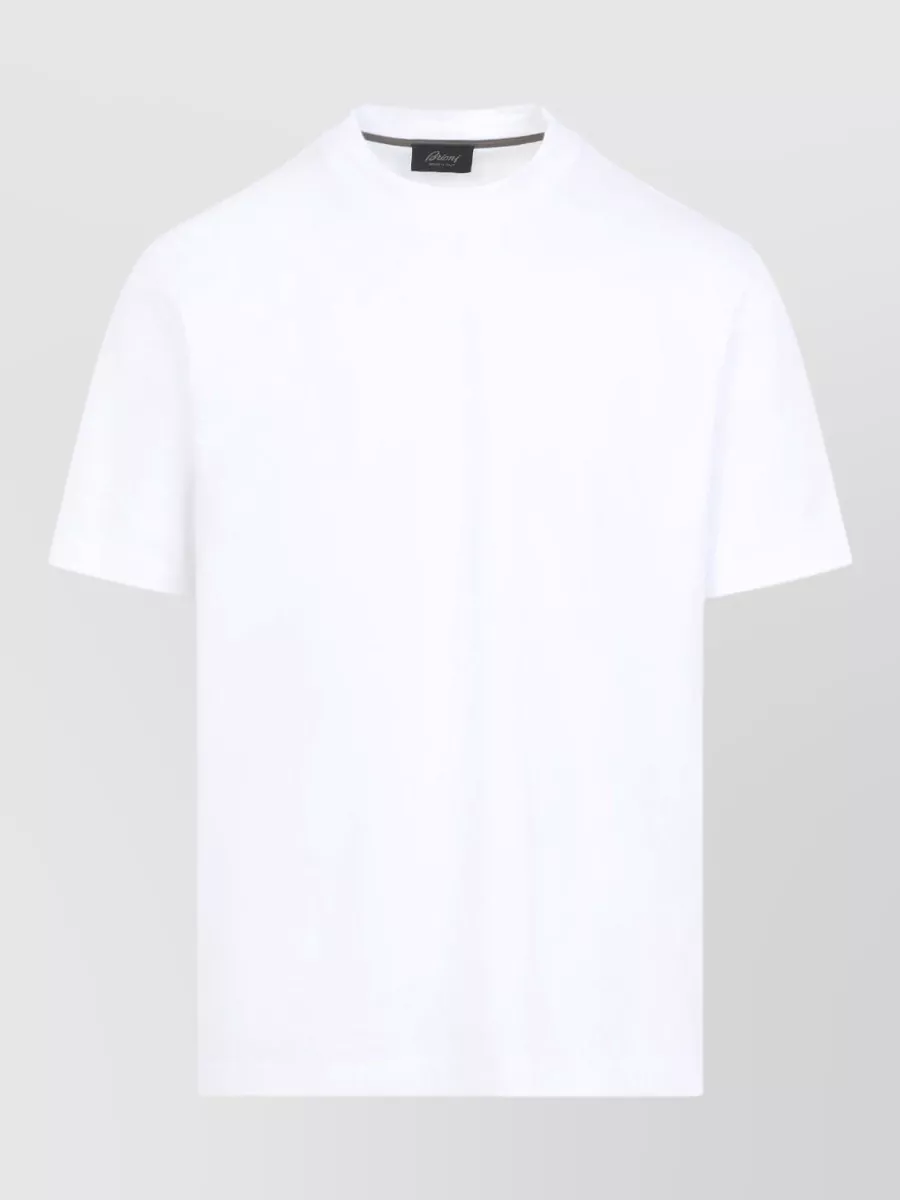 Brioni cotton logo embroidery t-shirt