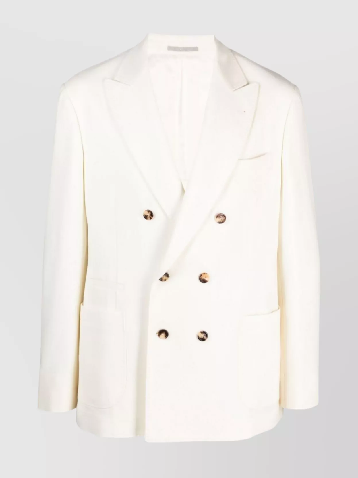 Brunello Cucinelli Double Breasted Blazer Buttoned Cuffs In White