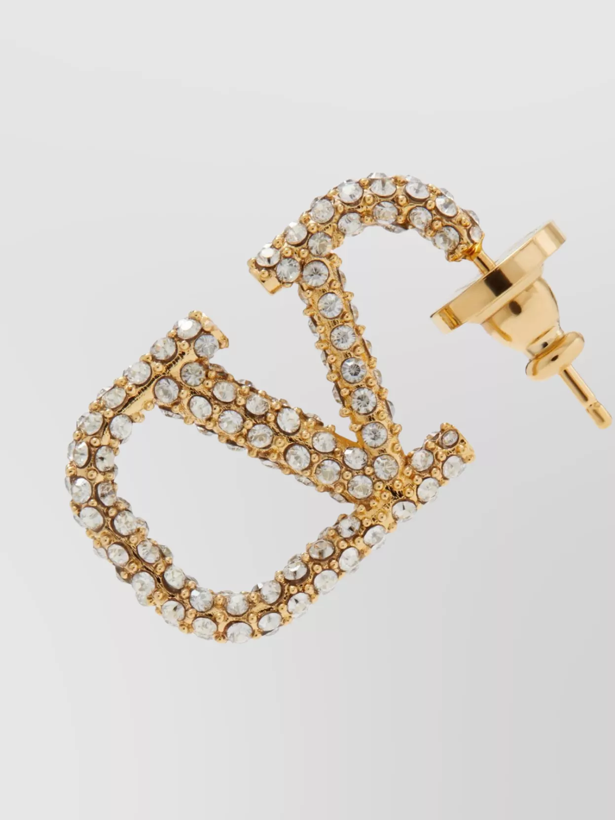 Valentino Garavani Crystal-Embellished Gold Stud Earrings