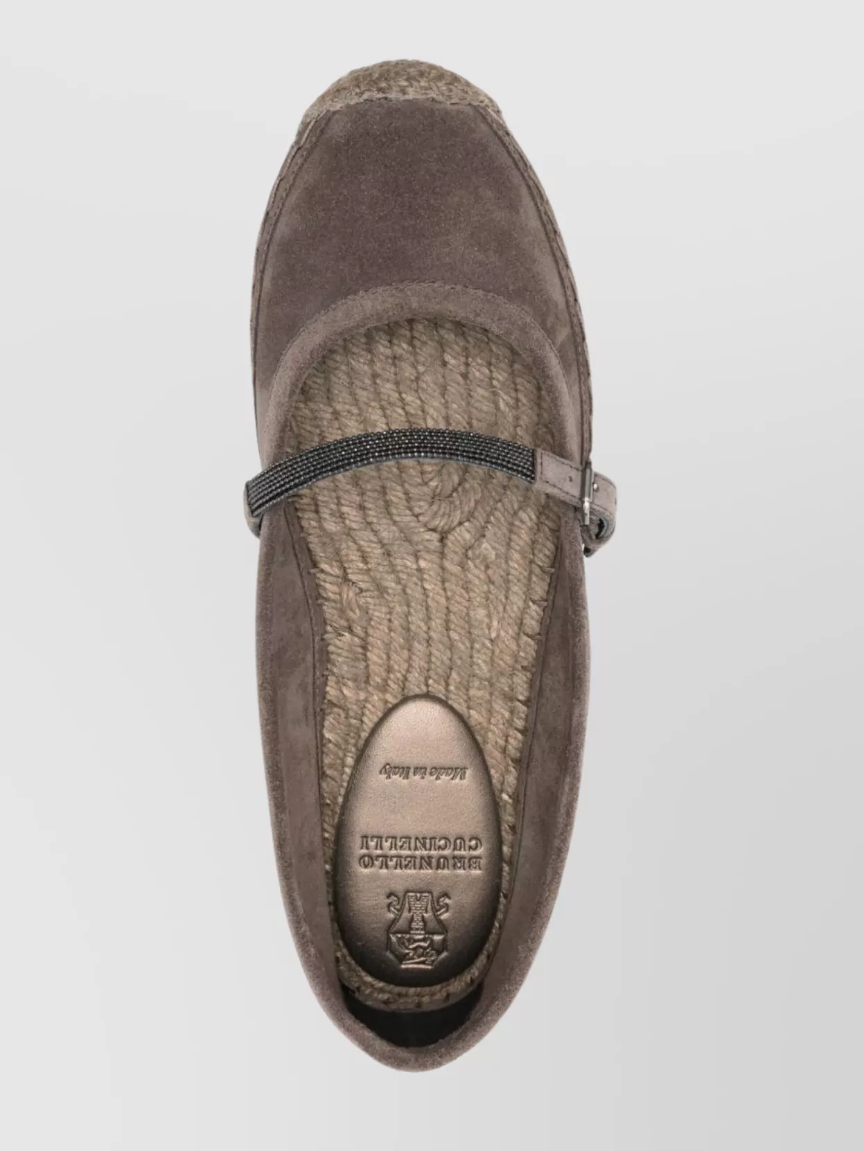 Brunello Cucinelli Almond Toe Espadrille Jute Ballet Flats