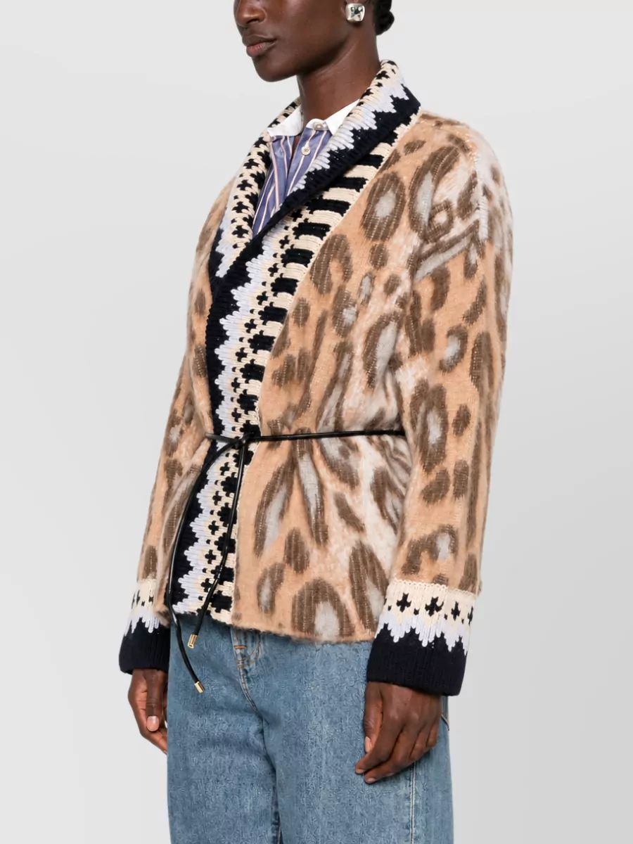 Forte Forte Oversized Leopard-Print Intarsia-Knit Cardigan