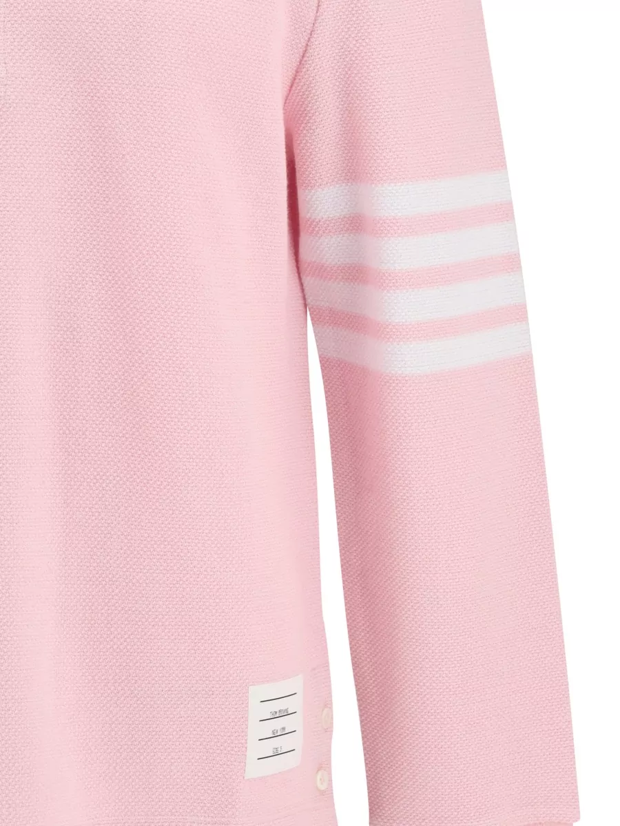 Thom Browne Piqué Long-Sleeve Polo Shirt