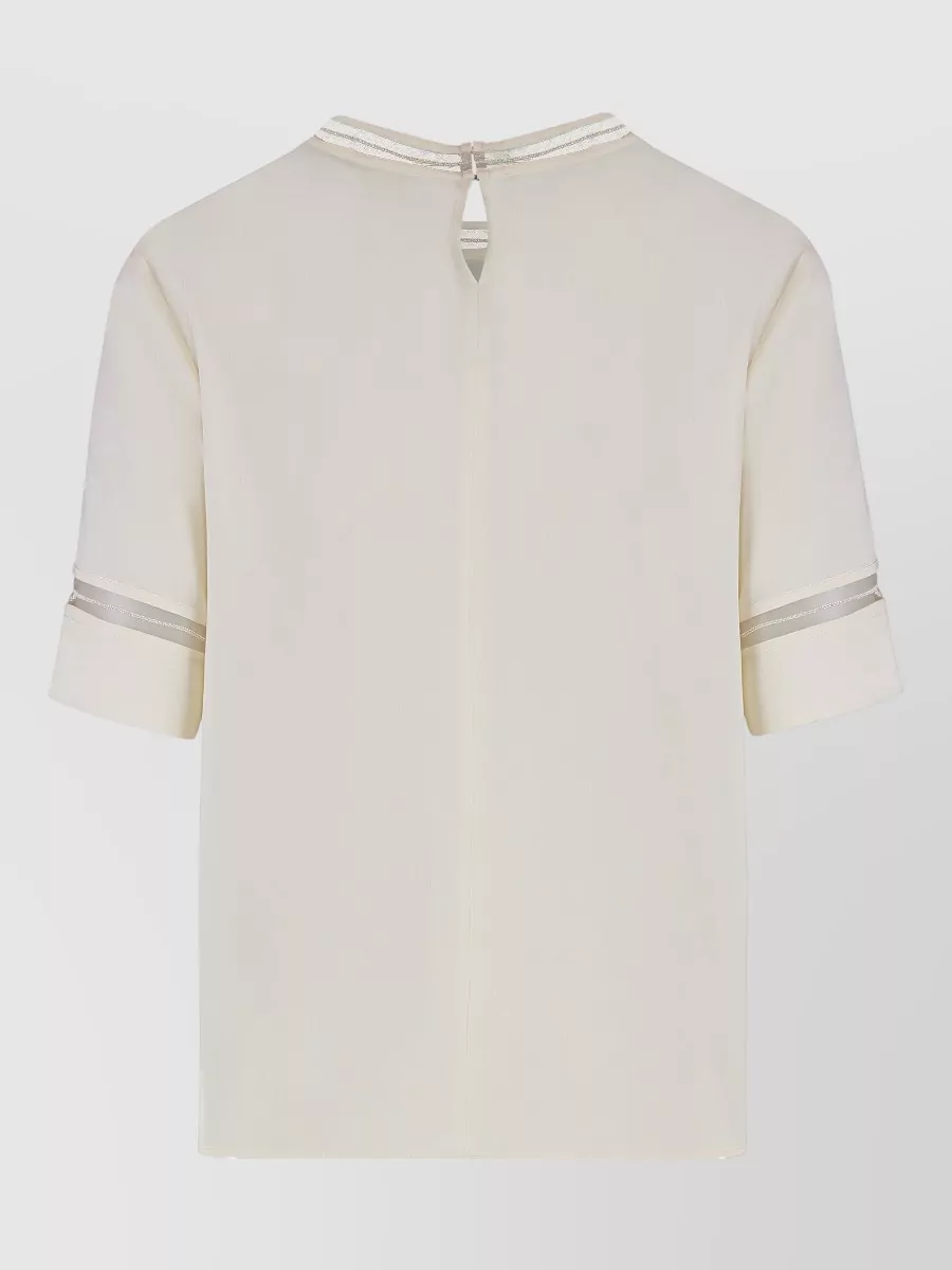 Fabiana Filippi Silk Crepe De Chine Short-Sleeve Blouse