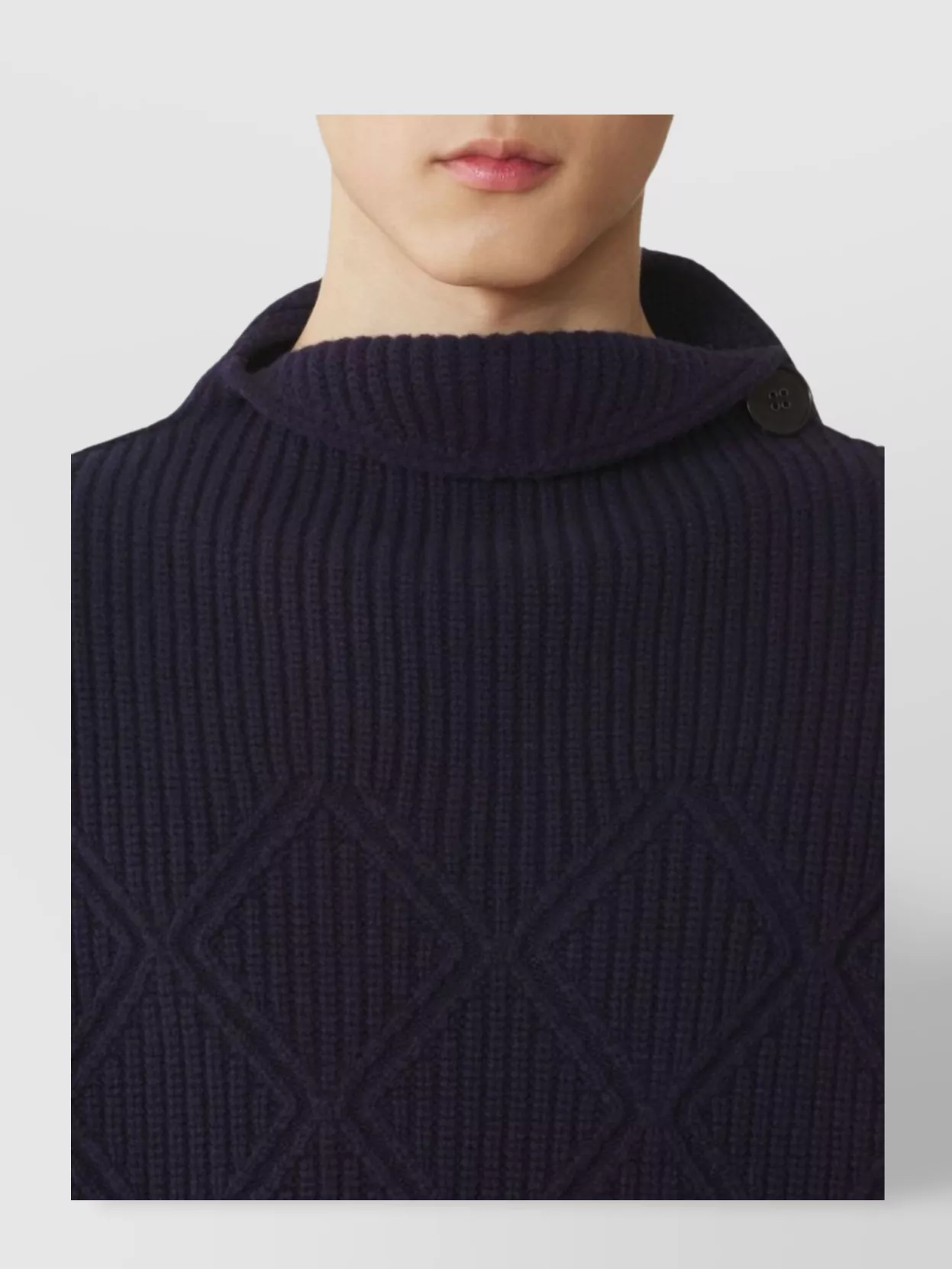 Lanvin High Neck Short Sleeve Knit Sweater