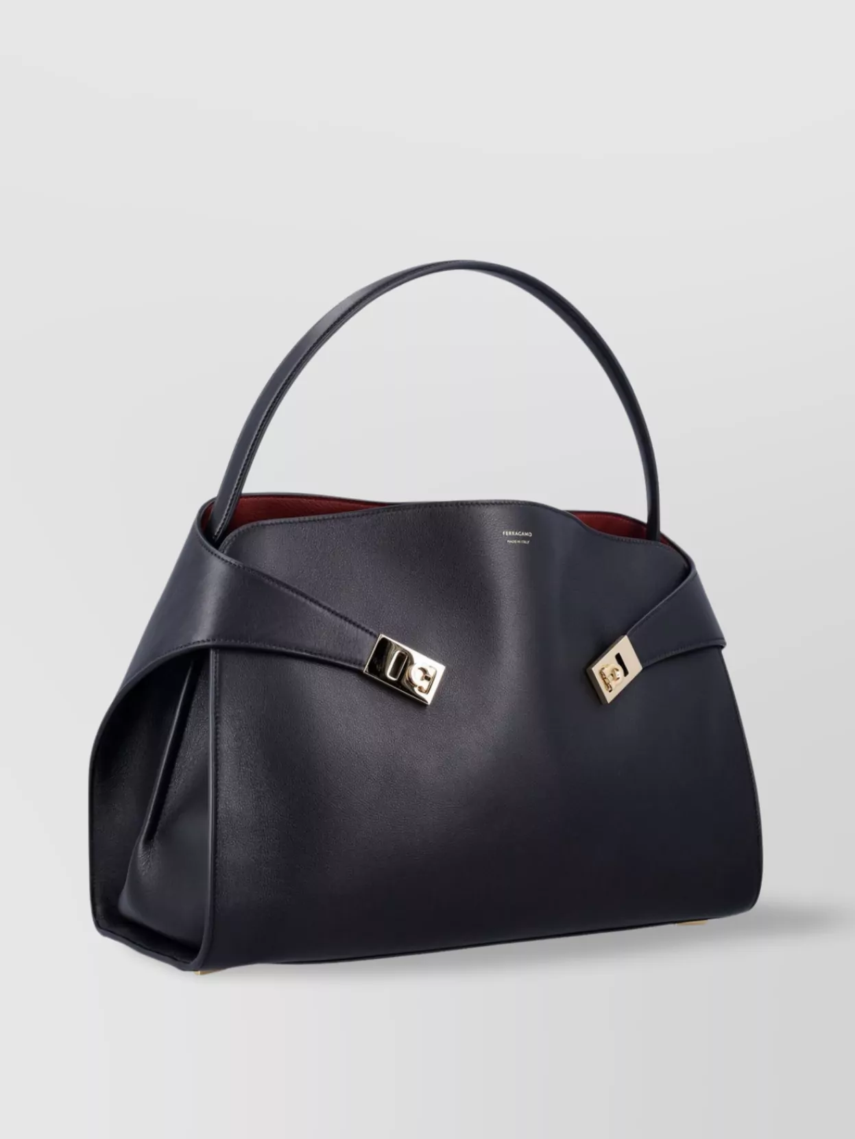 Shop Ferragamo Bicolor Leather Shoulder Bag
