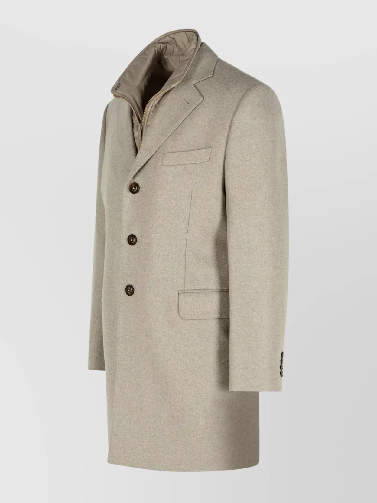 Fay 'Simple' Notch Lapel Coat With Flap Pockets