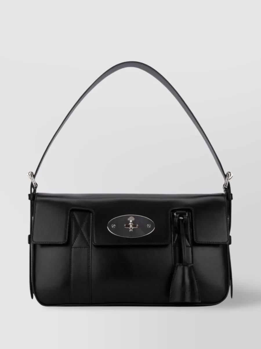 Shop Mulberry Handbag With Strap And Pocket In Black